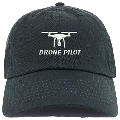 Trendy Apparel Shop Youth Drone Pilot Adjustable Soft Crown Baseball Cap - color: Black