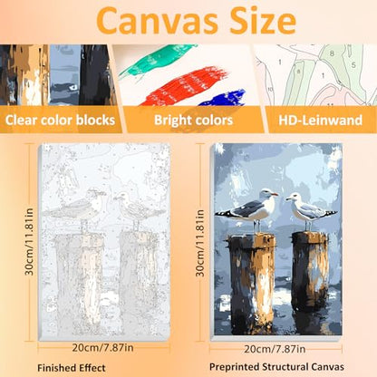Mandun Beach Paint by Numbers Kit for Adults, 3 Pack, 7.8x11.8 inch - color: 3 Pack Beach
