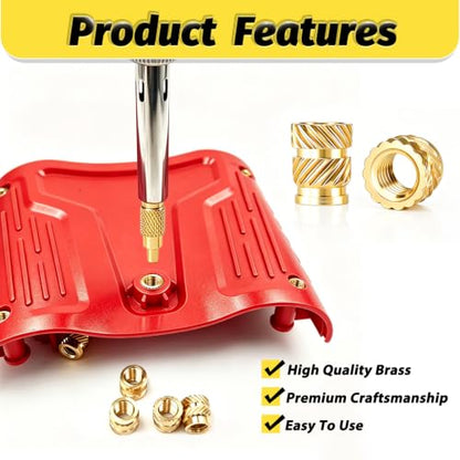 KADRICK 300PCS M3 Heat Set Inserts Kit,M3*(3mm-10mm)*4.5mm with Insert Tip - size: M3 Kit H3-10mm 300Pcs + Tool