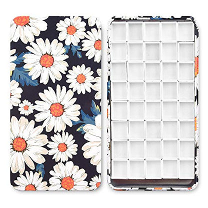 qianshan 40Pcs Empty Half Pans Watercolor Tin Palette with Magnetic Stripe - color: Daisy