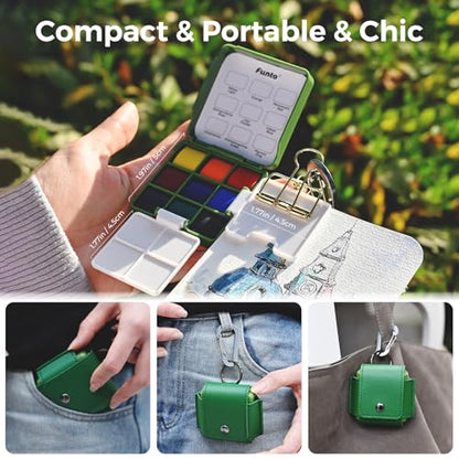 Funto Mini Watercolor Travel Set, Pocket Palette Kit For Urban Sketching - style: Utility Set