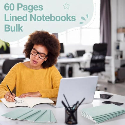 Mimorou 100 Pcs A5 Journals Notebooks Bulk,Sage Green,Lined - color: Sage Green, style: Lined