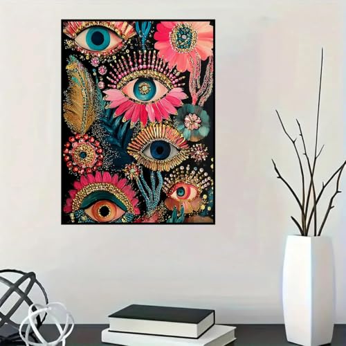 Lophomie Diamond Art Kits for Adults, 5D Evil Eye Diamond Painting Kits - color: Evil Eye Diamond Art, size: 12x16in (30x40cm)