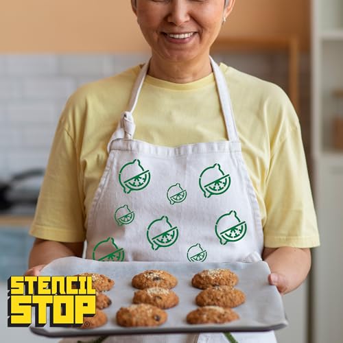 Stencil Stop Lemon Stencil - Reusable for DIY Projects, Painting, Drawing, Crafts - 14 Mil Mylar Plastic (Lemon - 6 Pack (2", 3", and 4", 2 Each)) - size: Lemon - 6 pack (2", 3", and 4", 2 each)