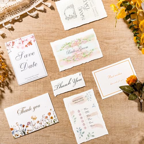 100 Sheets Watercolor Paper 4 x 6 Inch, 300 GSM, Deckle Edge, Ivory - size: 4 x 6inch