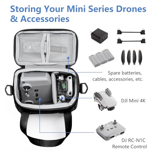 Drone Bag for DJI Mini 4K / Mini 2 SE / Mini2 Fly More Combo, Black - color: Black