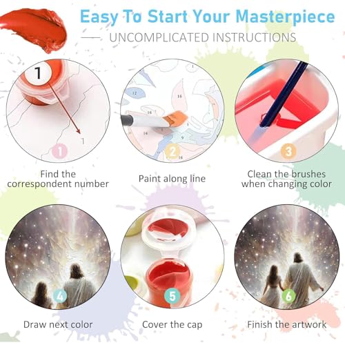 Jesus Paint by Numbers Kit for Adults Framed Canvas 12X16 in, Frameworkless - color: YH02823