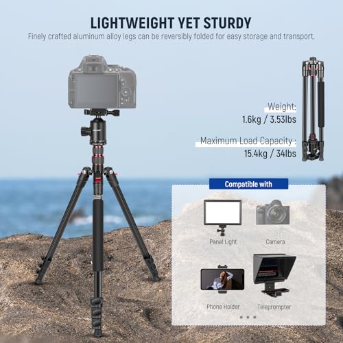 NEEWER 77 Inch Camera Tripod Monopod for DSLR & Phone, Aluminum, TP77 - style: Travel Tripod