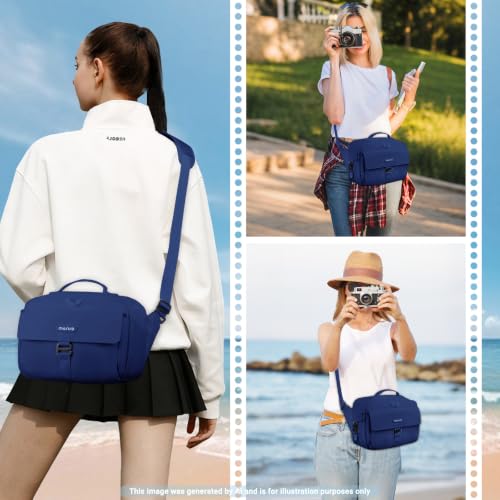 MOSISO Camera Shoulder Bag Camera Case Crossbody Sling Purse, Navy Blue - color: Navy Blue