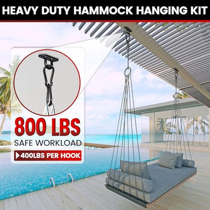 sprookber 304 Stainless Steel Pad Eye Snap Hook, M6 Ceiling Hook 800Lb,8Pcs - size: 2.3 inch, style: Black Oval