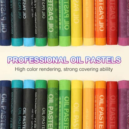 PATIKIL Purple Red Oil Pastels, 24Pcs Soft Oil Crayons Creamy Pastels Stick Art Supplies for Art Painting Drawing Blending Graffiti for Drawing Beginners Artists - color: Purple Red