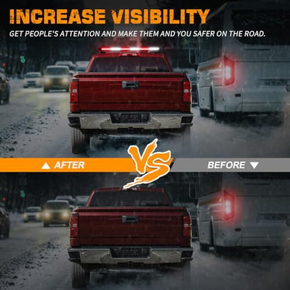 XRIDONSEN 28.4" 80 LED Roof Emergency Lights Red White Strobe Light Bar - color: Red/White/Red/White