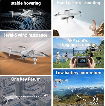 Drone with Camera for Adults Beginner 4K,52-Min Max Flight Time,10000 Feet Control Range,249g Foldable FPV RC Quadcopter,Smart Return Home,5G Transmission,Brushless Motor, Wind Resistance (Grey)