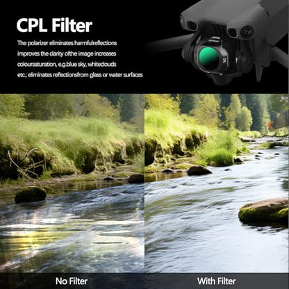 FPVtosky ND & CPL Filter Set Compatible with DJI Mini 5 Pro, Multi-Coated Optical Glass Filter Drone Camera Accessories (4 Pack-CPL+ND16/64/256)