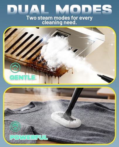 POPCHOSE Handheld Steam Cleaner, 3s Instant Heat with 650ML Large Tank - color: White-Blue