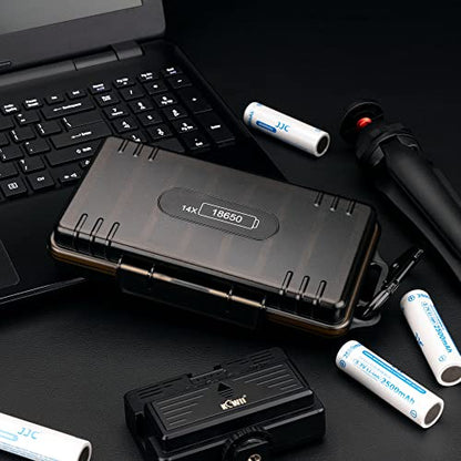 14 Slots 18650 Battery Storage Organizer Case Compact & Waterproof - color: 14 Slots 18650 Battery Case