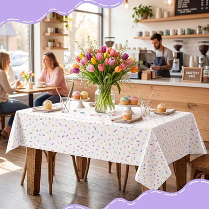 Mindsoft 3 Pcs White Stripe Polka Dot Plastic Tablecloth Party - color: White, style: Stripe Polka Dot