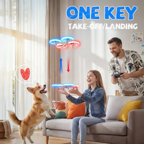 Veeniix Mini Drone for Kids Anti-Collision RC Quadcopter LED Light - color: Blue