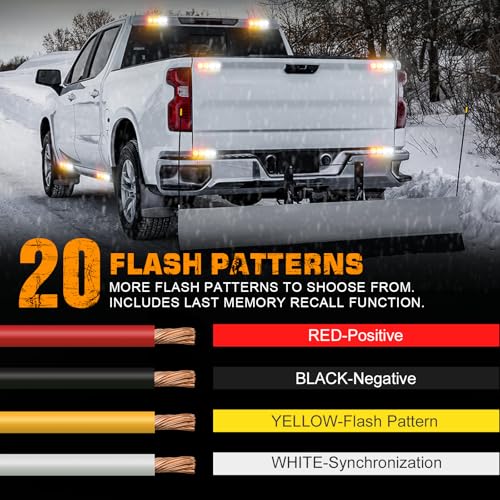 XRIDONSEN 8PCS Sync Grill Strobe Lights 32 LED Amber White Emergency Lights - color: Amber/White