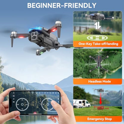 Drone with Camera for Adults, Brushless RC Quadcopter, 2 Batteries