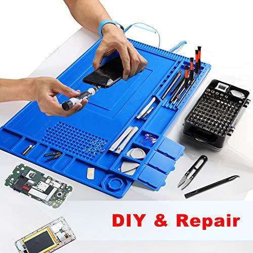Precision Screwdriver Set, Electronics Repair Tool Kit with Anti Static Mat, ESD Wristband,Fast Home Multi-types Drivers for Phone, Computer, Laptop (Black)