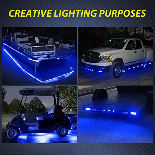 Nilight 10PCS 3.8" 6 LED Blue Indicator Side Marker Light - color: 3.8" Blue 10Pcs