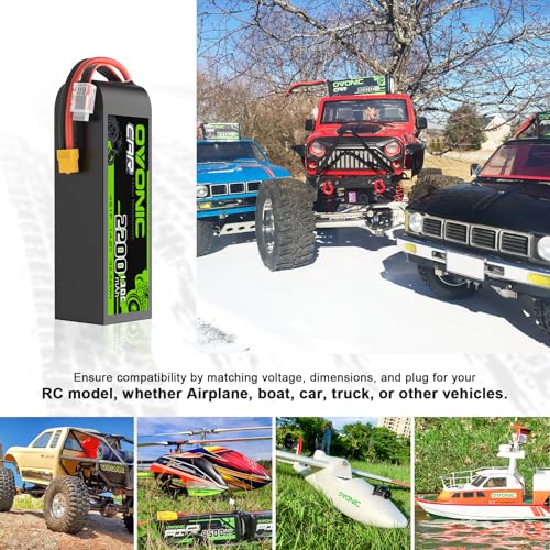 OVONIC 4S LiPo Battery 2200mAh 14.8V 130C RC Battery with XT60 Connector