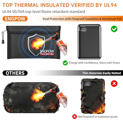 ENGPOW Fireproof Organizer Travel Safe Bag, Portable Electronic Carry Case - size: 10.6'' x 6.7''
