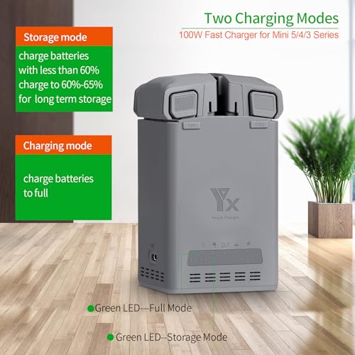 Hanatora Two-Way Battery Charging Hub for DJI Mini 3 4 5 Pro Drone,Charge Two Batteries,Check Battery Level Charger Accessories