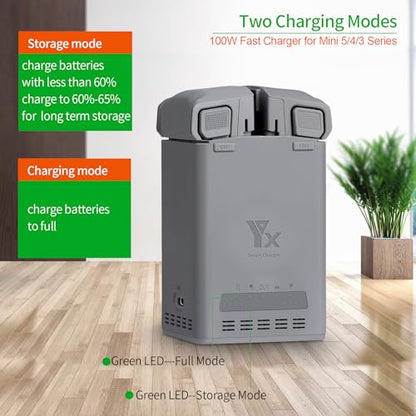 Hanatora Two-Way Battery Charging Hub for DJI Mini 3 4 5 Pro Drone,Charge Two Batteries,Check Battery Level Charger Accessories