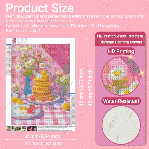 Gamteldot Cake Diamond Art Kits for Adults Beginners,Daisy Diamond Art - color: Cake