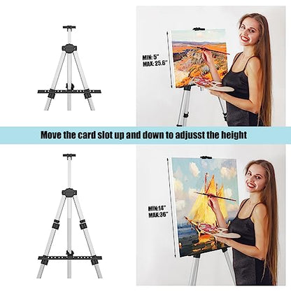 Art Painting Display Easel Stands - Portable Adjustable Floor Artist Easels - style: Silver - 2pack