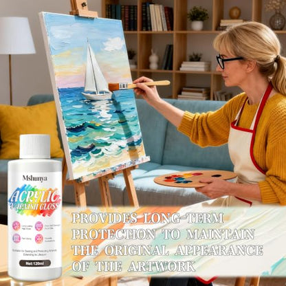 Gloss Varnish for Acrylic Painting, Non-Yellowing, Quick Drying Non Stick