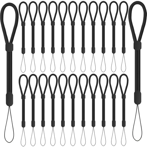 Wrist Strap Lanyard, Adjustable Phone Lanyards for Cell Phone, Camera, Flashlight, Keychain, ID Name Tag Badge - color: 24pcs-black