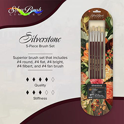 Silver Brush Limited Silverstone Alla Prima Oil Paintbrush Set, 5pc