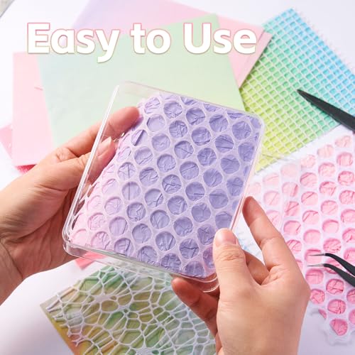 Scrapbook Supplies -180 Sheets Textured Scrapbook Paper & Mesh Fabric Set - color: Multicolor-5.9x4.7 Inch