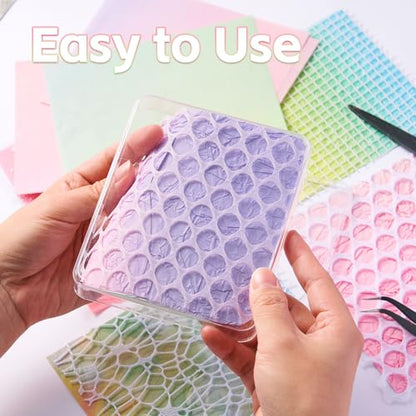 Scrapbook Supplies -180 Sheets Textured Scrapbook Paper & Mesh Fabric Set - color: Multicolor-5.9x4.7 Inch