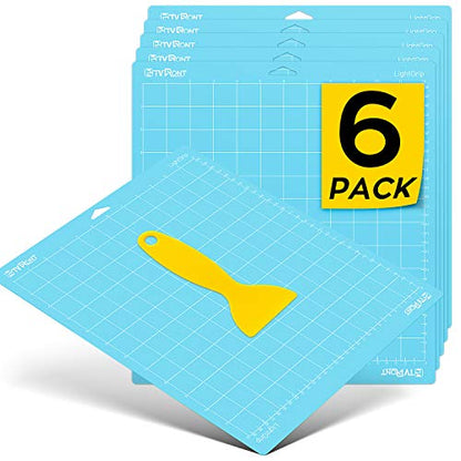 HTVRONT Light Grip Cutting Mat 12x12, 6 Pack, Quilting & Crafting - color: Blue, size: 12*12 in