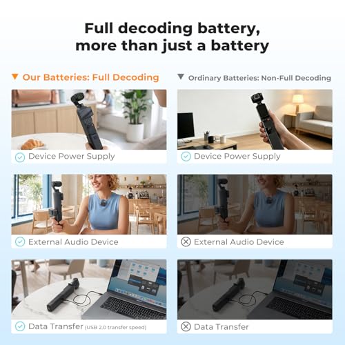 K&F CONCEPT 5000mAh Fast Charging Battery Handle for Osmo Pocket 3/4/4 Pro