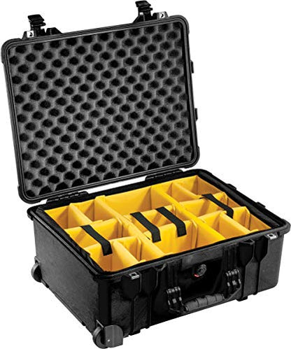 Pelican 1560 Case With Padded Dividers (Black) - color: Black, style: With Padded Dvidiers