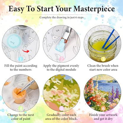 Dawnsphere Flowers Paint by Numbers Kit for Adults Without Frame 16x20 in - color: OP-US06