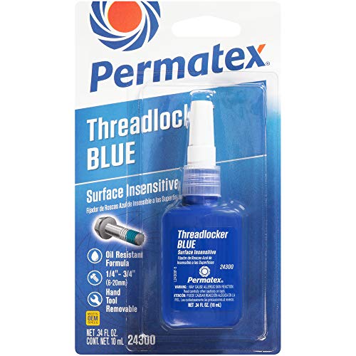 Permatex 24300-6PK Surface Insensitive Threadlocker Blue, 0.34 oz. (Pack of 6) - size: 10 ml (Pack of 6), style: Liquid - Surface Insensitive