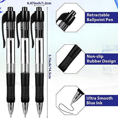 Fainne 200 Pack 1.0 mm Retractable Ballpoint Pen Bulk, Black Ink - color: Black Ink