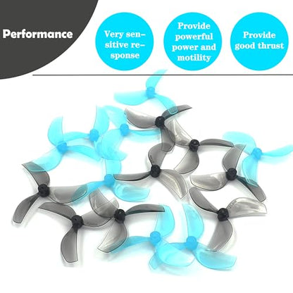 RC Propeller Gemfan 45mm 3-Blade Propeller for RC FPV Drone(Grey+Blue) - color: Grey+blue
