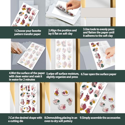 OLYCRAFT 24Pcs 4 Styles Yellow Lemon Clay Transfer Paper for Polymer - style: Lemon Tiles