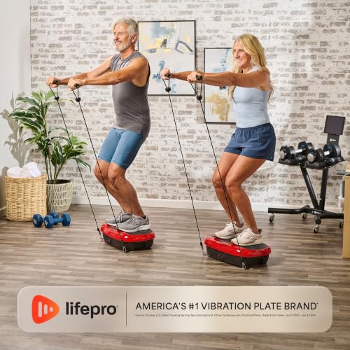 Lifepro HexaPlate Lite Compact Vibration Plate with Magnetic Acupoints - color: Red