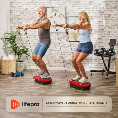 Lifepro HexaPlate Lite Compact Vibration Plate with Magnetic Acupoints - color: Red