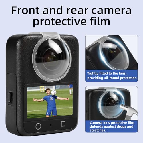 Camera Protective Kit Compatible with DJI Osmo 360 -Includes Lens Protector,Tempered Glass Screen Protector, Silicone Case with Lens Cover, Camera Bag with Metal Buckle