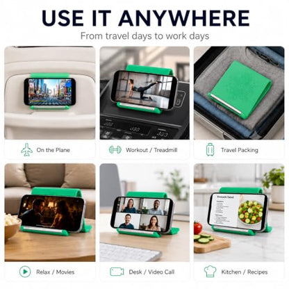 Foldable Phone Stand for Desk, Portable Travel Phone Holder, Aqua - color: Aqua-1PCS