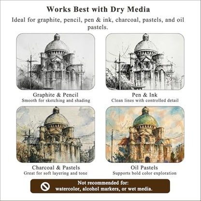 Fuxi Sketch Book 11" x 14", Large Drawing Pad Paper, 100 Sheets_68lb/100gsm - color: Brown, size: 11" x 14" (Pack of 1)